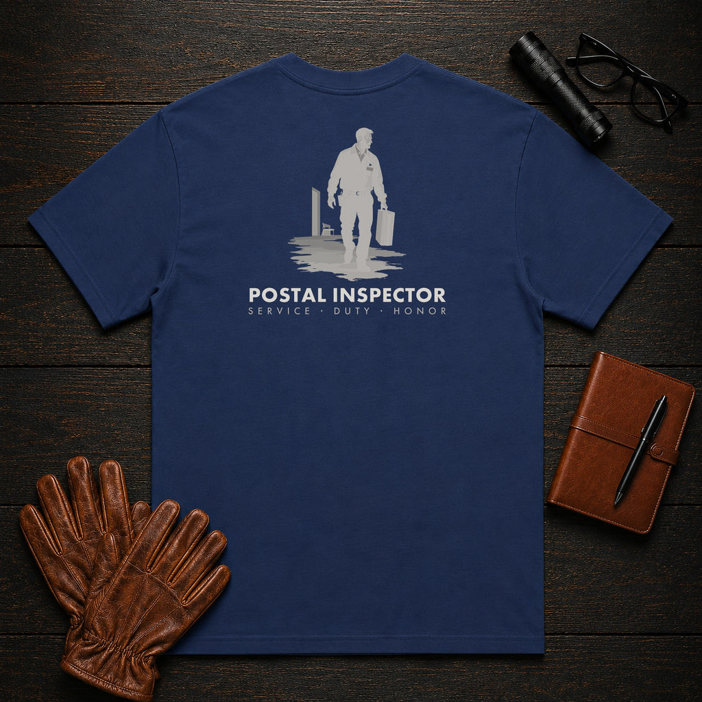 Postal Inspector T-Shirt | Standard Back Print | Case File Carry (Male) — True Navy