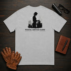 Postal Service Clerk t-shirt in Granite, Weighing a Parcel (Female)