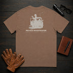 Private Investigator T-Shirt | Standard Back Print | Binocular Watch (Female) — Espresso