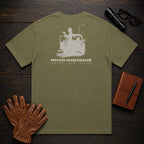 Private Investigator T-Shirt | Standard Back Print | Binocular Watch (Female) — Hemp