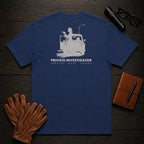 Private Investigator T-Shirt | Standard Back Print | Binocular Watch (Female) — True Navy