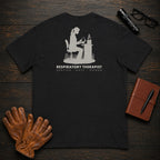 Respiratory Therapist T-Shirt | Standard Back Print | Breathing Test (Female) — Black