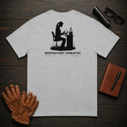 Respiratory Therapist T-Shirt | Standard Back Print | Breathing Test (Female) — Granite