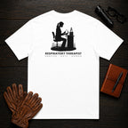 Respiratory Therapist T-Shirt | Standard Back Print | Breathing Test (Female) — White