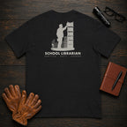 School Librarian t-shirt in Black, Shelving books (Male)