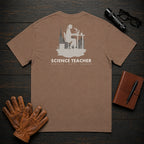 Science Teacher t-shirt in Espresso, At the microscope (Female)