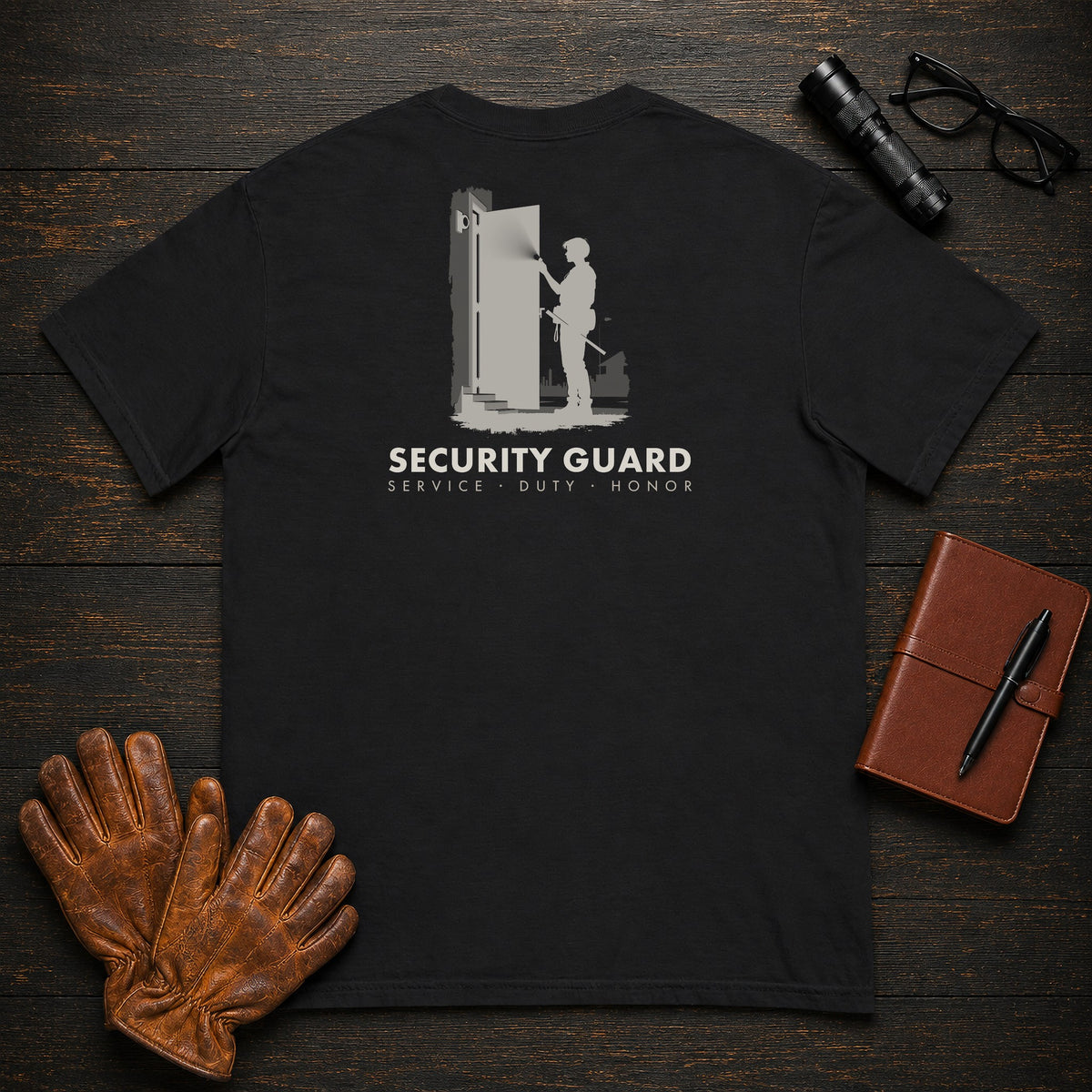 Security Guard t-shirt in Black, Door Check (Female)