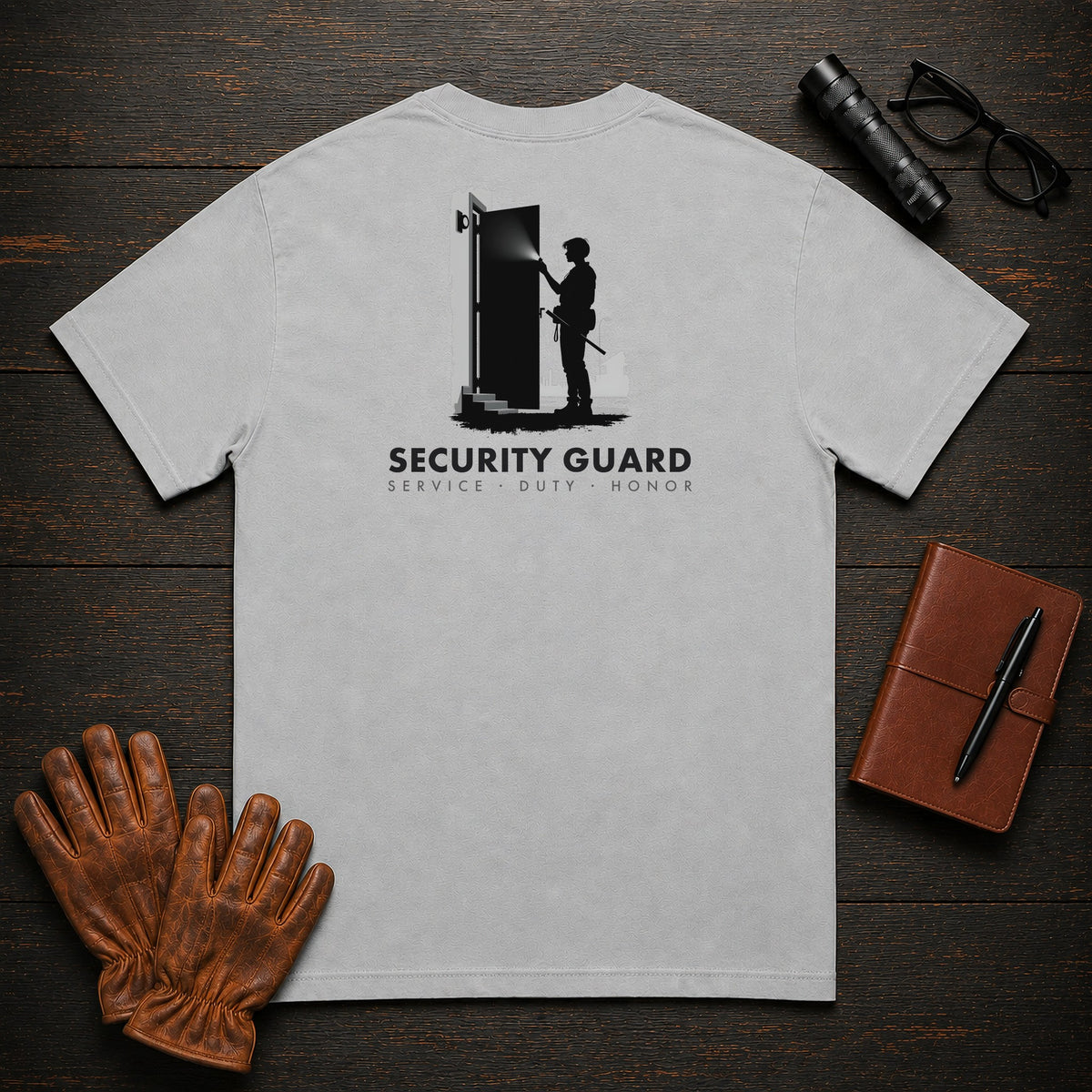 Security Guard t-shirt in Granite, Door Check (Female)