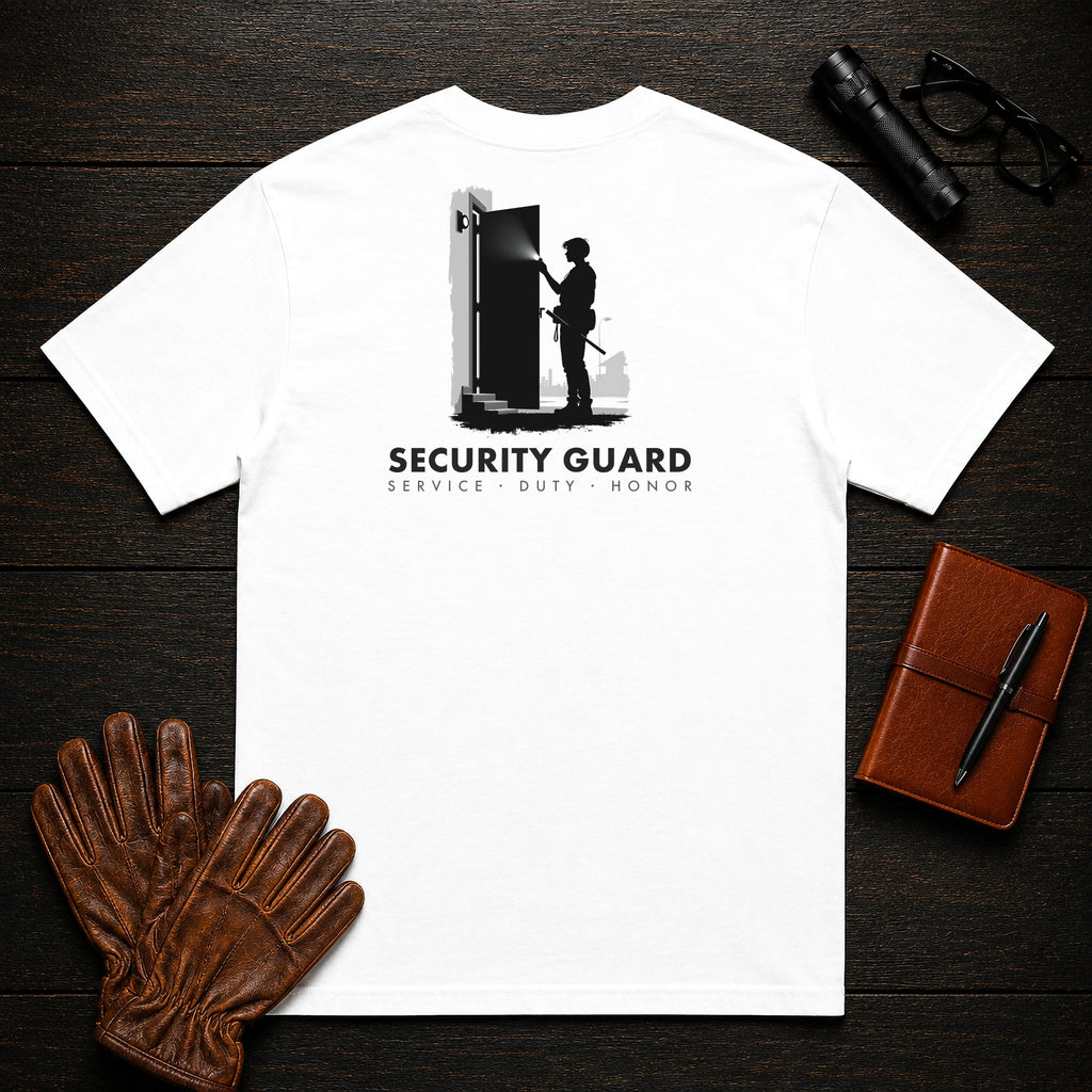 Security Guard t-shirt in White, Door Check (Female)