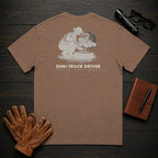 Semi Truck Driver t-shirt in Espresso, Trailer Walkaround (Female)