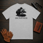 Semi Truck Driver t-shirt in Granite, Trailer Walkaround (Female)