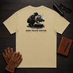 Semi Truck Driver t-shirt in Khaki, Trailer Walkaround (Female)
