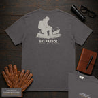 Ski Patrol embroidered t-shirt in Graphite, Toboggan Check (Female)