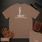 Surveying Technician embroidered t-shirt in Espresso, Holding the Pole (Female)