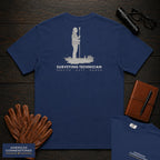 Surveying Technician embroidered t-shirt in True Navy, Holding the Pole (Female)