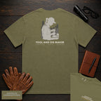 Tool and Die Maker embroidered t-shirt in Hemp, Measuring a Die (Female)