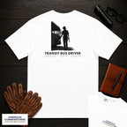 Transit Bus Driver embroidered t-shirt in White, Depot Walkaround (Female)