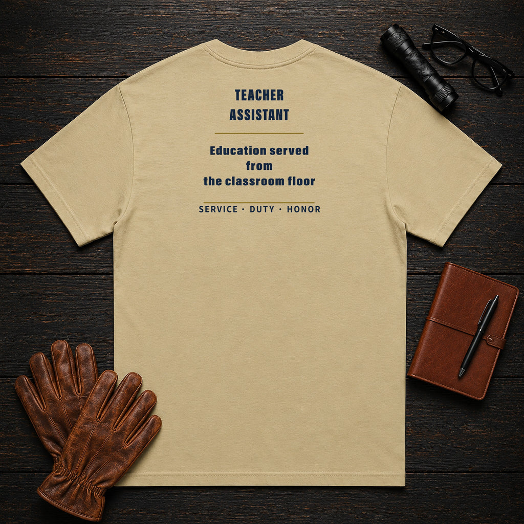 Teacher Assistant T-Shirt in Khaki — Americas Cornerstones