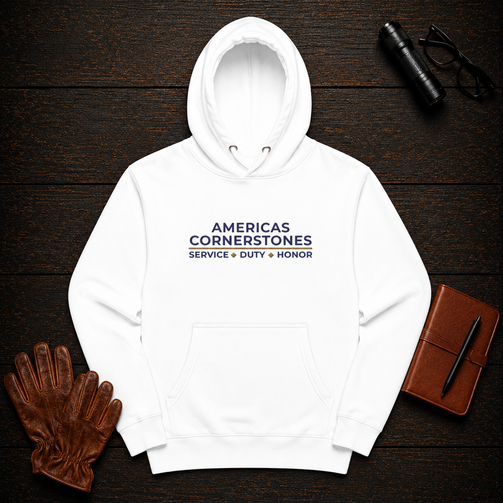 Pullover Hoodie in White — Americas Cornerstones